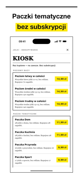 Kiosk z paczkami tematycznymi